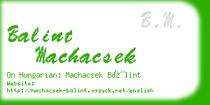 balint machacsek business card